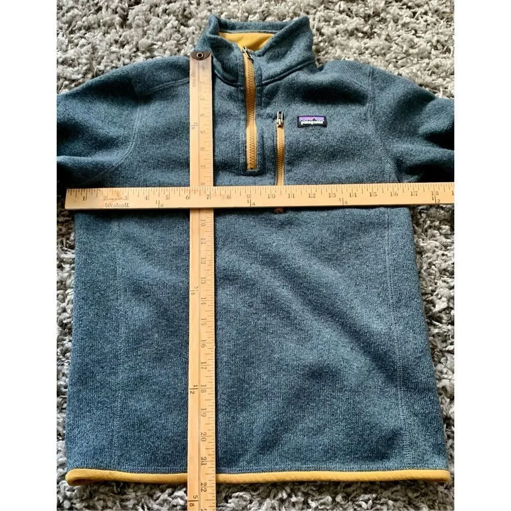 Patagonia BETTER SWEATER 1/4 zip pullover BLUE Fleece Jacket KIDS YOUTH L